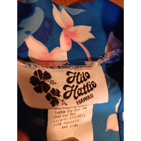 Hilo Hattie Sarong Pareo Wrap Tie Dress With Jacket 2 Piece Set Blue Hawaiian - Picture 4 of 8